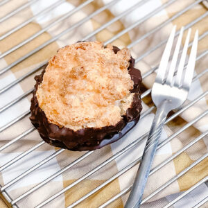 Cocolate dipped coconut macaroon cookie