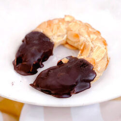 Almond crescent dipped in chocolate