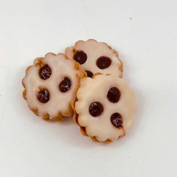 Raspberry monkeyface cookies