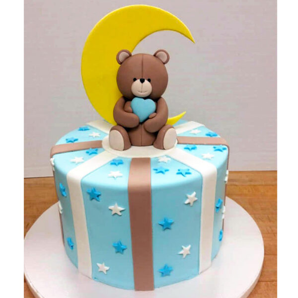 TeddyBear cake with moon and heart
