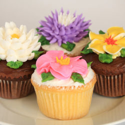 four-tip fantasy flower assorted cupcakes
