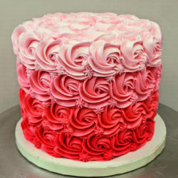 Valentine Ombre Rosette Celebration Cake