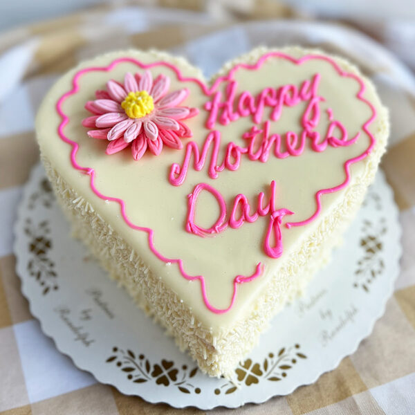 Heart shaped cake for Mother's Day