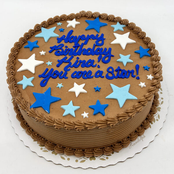 Chocolate buttercream with blue stars