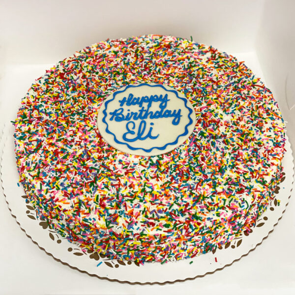 Mixed color sprinkles with disc writing