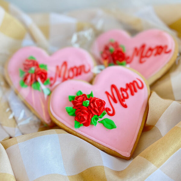 Mother's Day Novelty Cookies, heart shaped