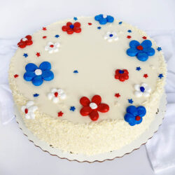 Patriotic Button Daisy Buttercream Cake