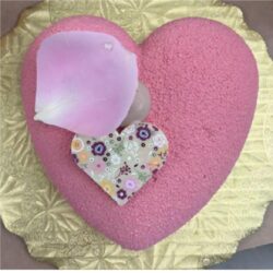 6" Mango Passionfruit Dark Chocolate Mousse Heart Cake